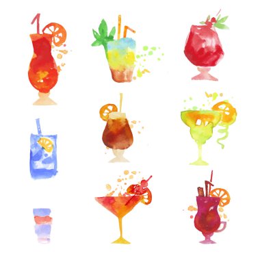 Kokteyl yaz içecekler kümesi 