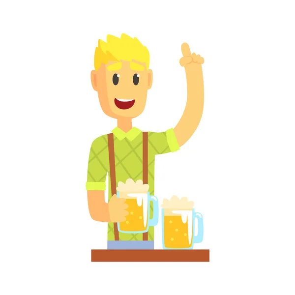 Bartender at bar counter — Stock Vector