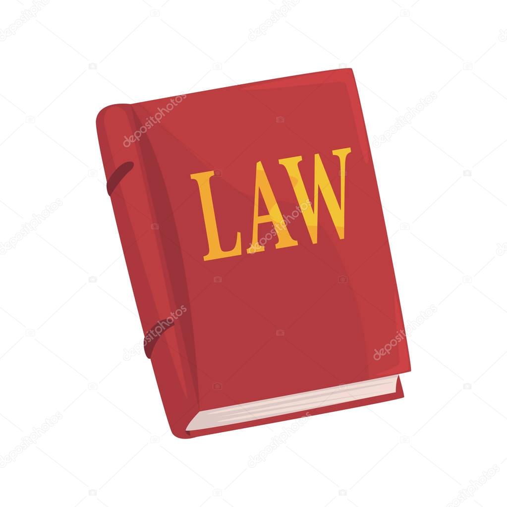 Red law book cartoon vector Illustration