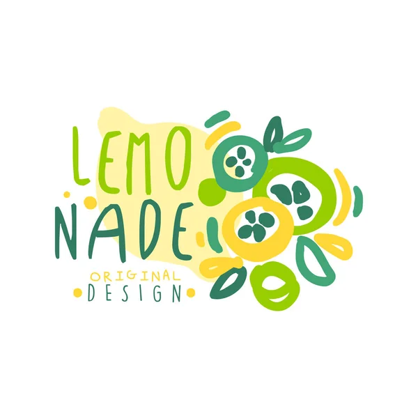 Limonade logo originele ontwerp, kleurrijke hand getekende vector illustratie — Stockvector