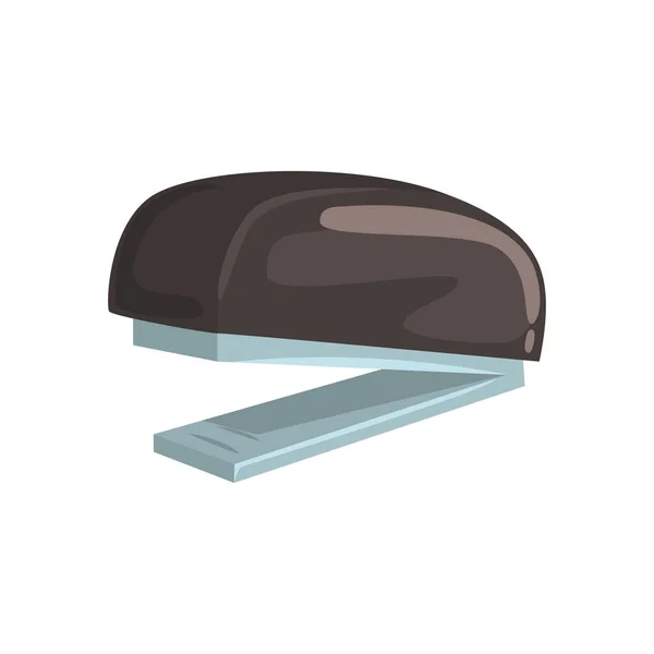 Black office stapler, office tool cartoon vector Illustration — Stock Vector