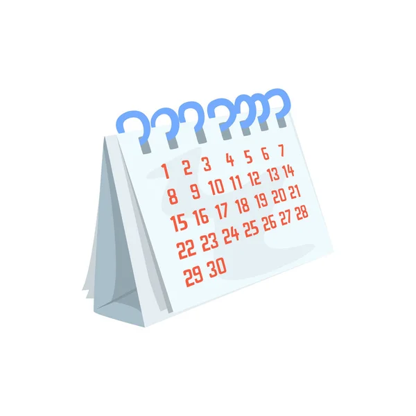 Papel calendário de desktop desenho animado vetor Ilustração —  Vetores de Stock