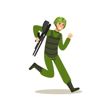 Asker karakter kamuflaj mücadele tek tip çalışan silah vektör çizim ile piyade birlikleri