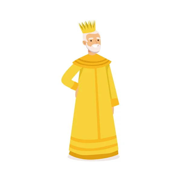 Majestic king, fairytale or historical character colorful vector Illustration — Stock Vector