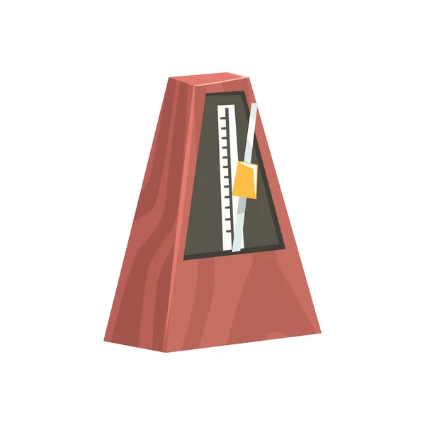 Klassiska metronome, musikutrustning tecknade vektor Illustration — Stock vektor