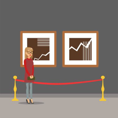 Modern sanat galerisi resim duvarda asılı bakarak ayakta genç insanlar katılıyor Müzesi