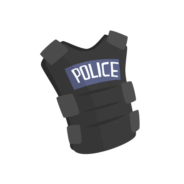 Αστυνομία flak σακάκι ή αλεξίσφαιρο γιλέκο διάνυσμα καρτούν εικονογράφηση — Διανυσματικό Αρχείο