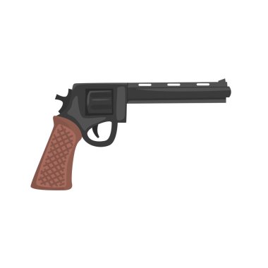 Klasik tabanca silah karikatür vektör çizim