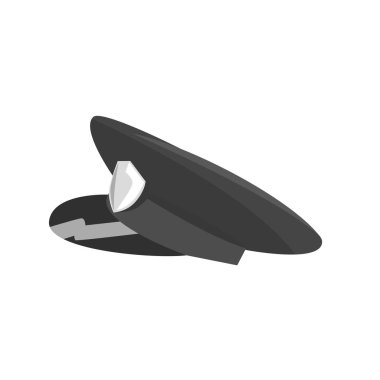 Polis kap palaska, yan görünümü karikatür vektör çizim ile