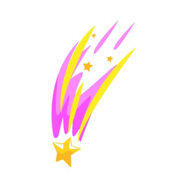 Yıldız meteor düşen karikatür vektör çizim