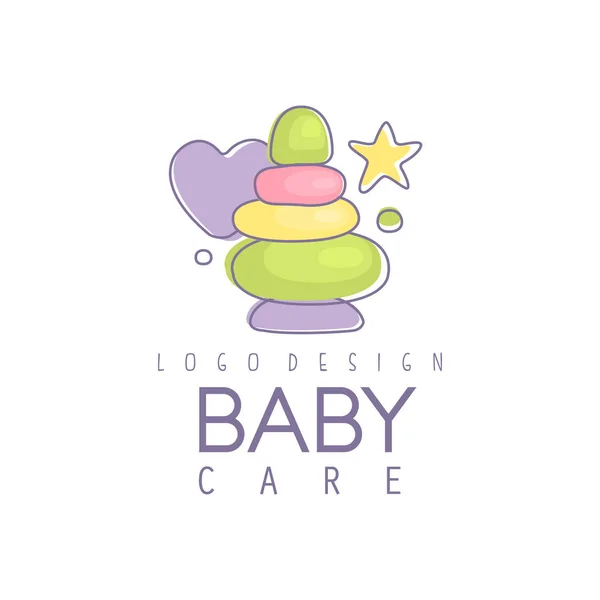 Design logo per la cura del bambino — Vettoriale Stock