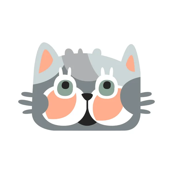Niedlichen grauen Kätzchen Kopf — Stockvektor