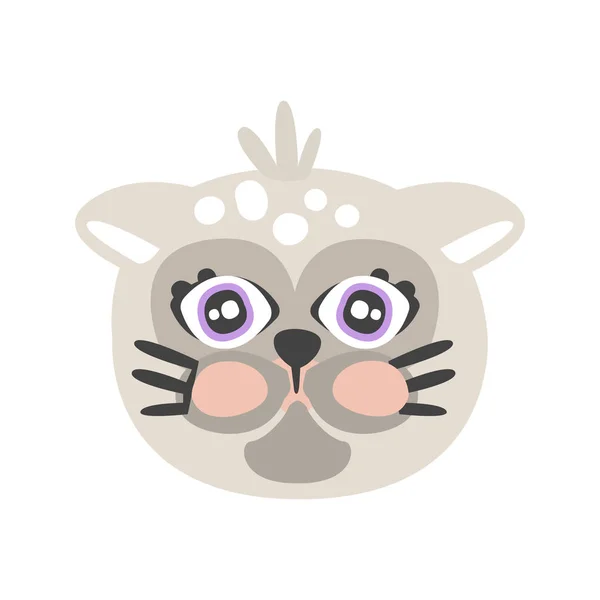 Cabeza de gato gris lindo — Archivo Imágenes Vectoriales