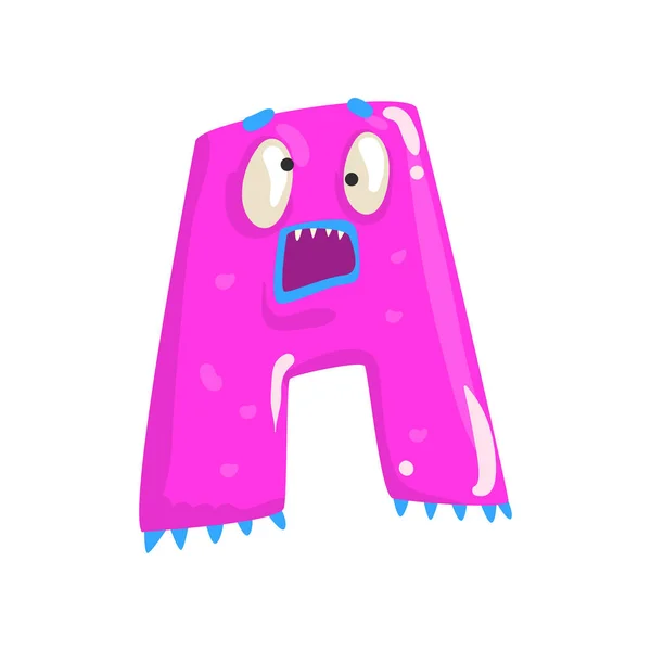 Cartoon karakter monster letter A — Stockvector