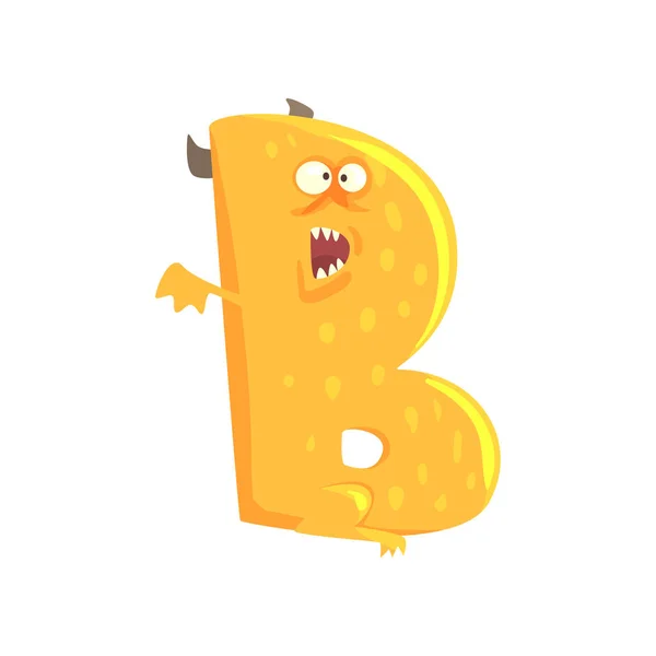 Cartoon karakter monster letter B — Stockvector