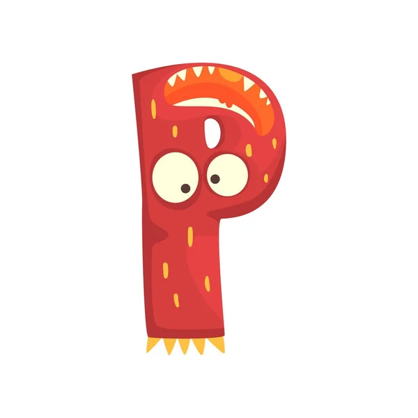Cartoon karakter monster letter P — Stockvector
