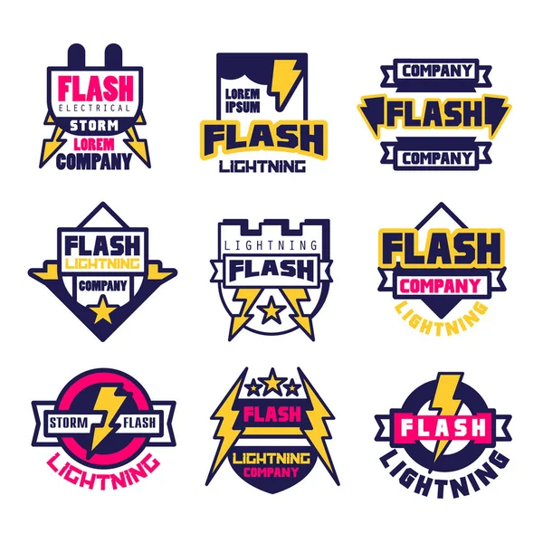 Flash tormenta eléctrica logotipo de la empresa — Vector de stock