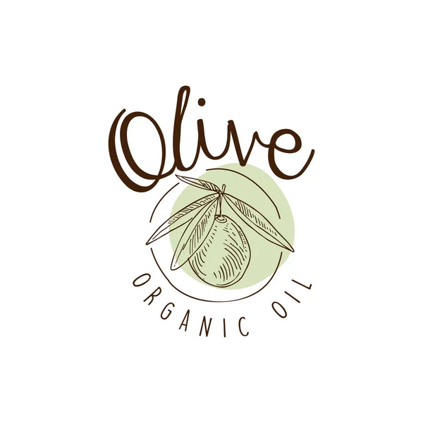 Organic Olive Oil Label — Stock Vector