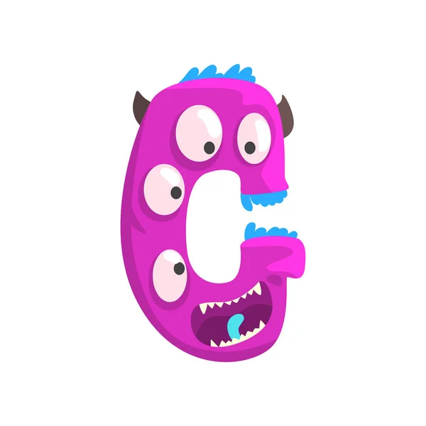 Cartoon character monster letter G — Stock Vector