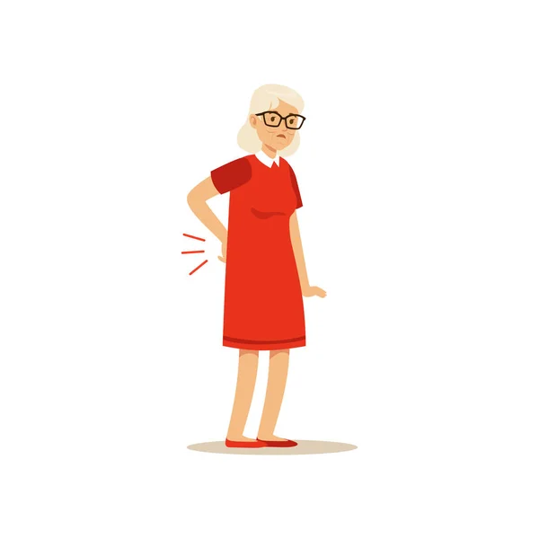 Old Female Character — Stock Vector