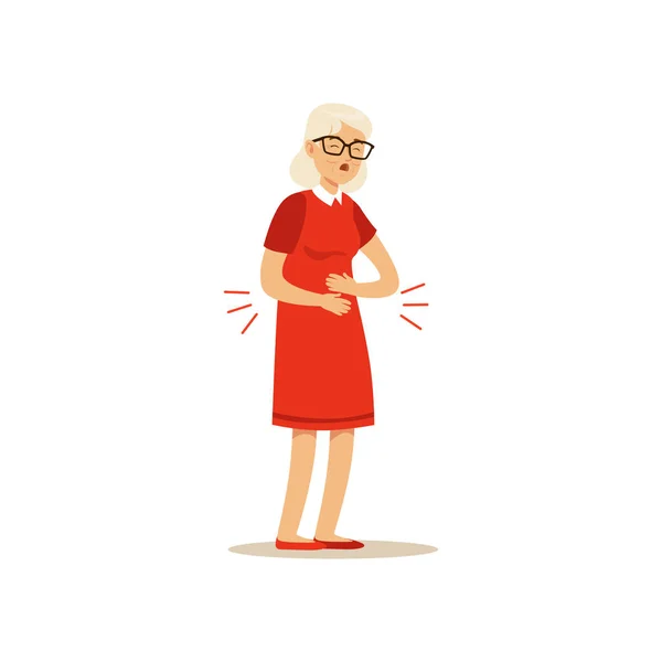 Old Female Character — Stock Vector