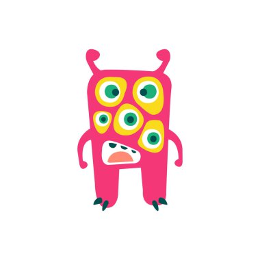 Sevimli pembe çizgi canavar
