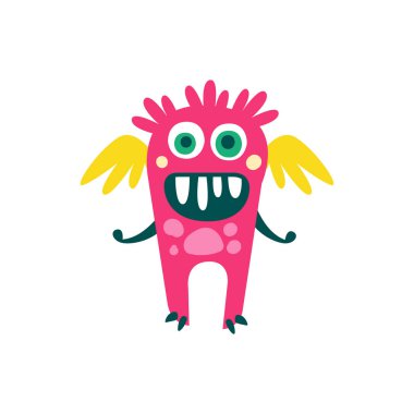 Sevimli pembe çizgi canavar 