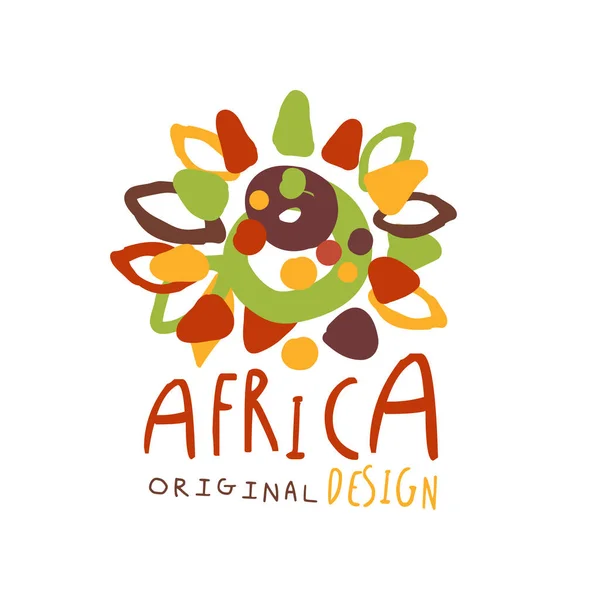 Logotipo do doodle tribal africano original — Vetor de Stock