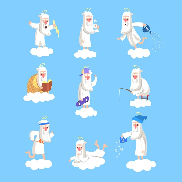 God character working days set — Stock Vector