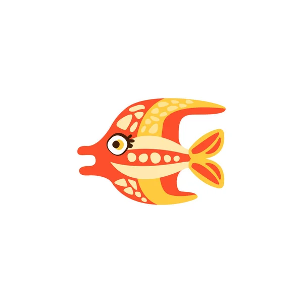 Carino divertente colorato pesce mano disegnato vettore Illustrazione — Vettoriale Stock