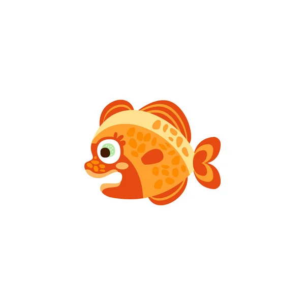 Mignon drôle de poisson orange dessiné à la main vecteur Illustration — Image vectorielle