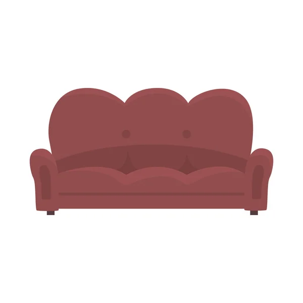 Bruin vintage sofa of Bank, woonkamer of kantoor interieur, meubels voor ontspanning cartoon vector illustratie — Stockvector