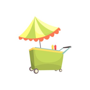 Fast food kiosk pazarı durak harici kullanım karikatür vektör çizim için gezici,