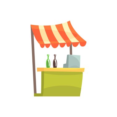 Gıda durak içecekler, piyasa durak harici kullanım karikatür vektör çizim için sabit