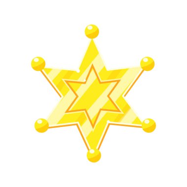 Şerif Mareşal altın çizgi film parlak yıldız vektör çizim