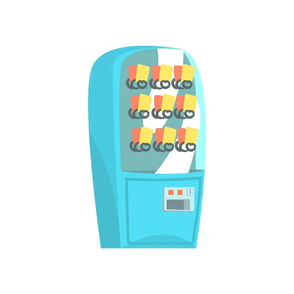 Blauwe automaat, automatische verkoper cartoon vector illustratie — Stockvector