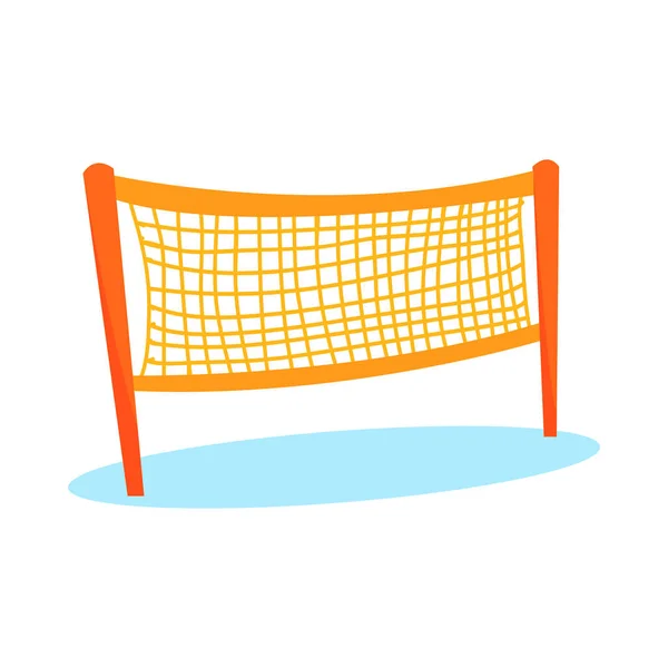 Pallavolo arancione cartone animato o rete badminton — Vettoriale Stock