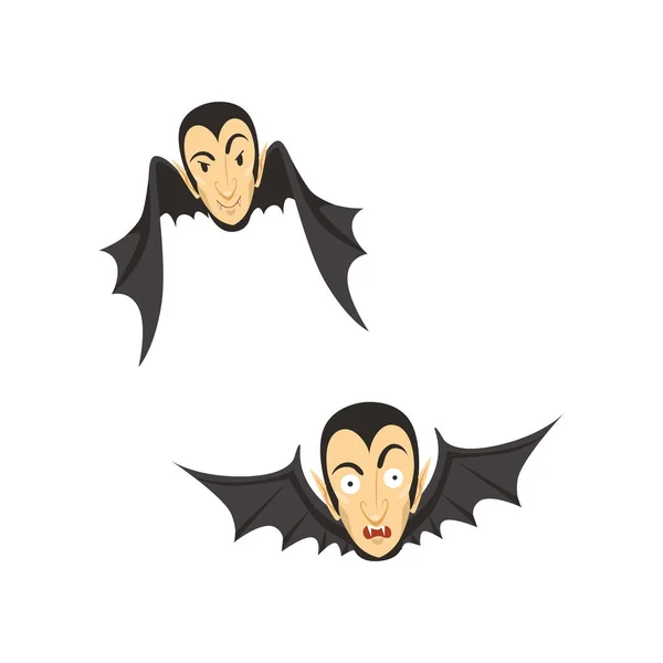 Count Dracula flying as a bat — Stock Vector
