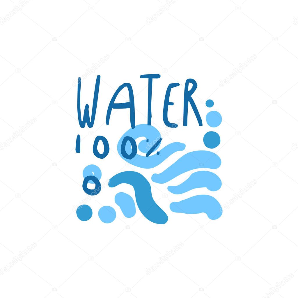 Hand drawn signs of pure water waves for logo text