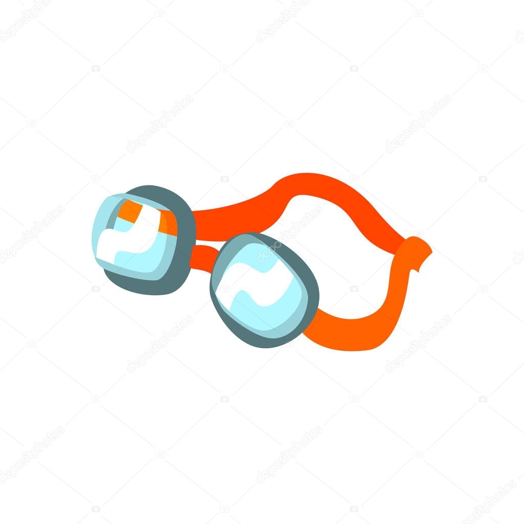 Cartoon swimming goggles with orange clasp