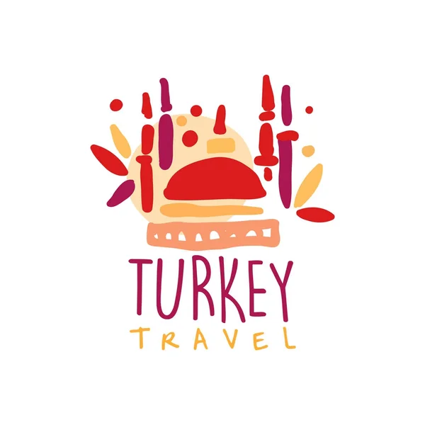 Logo Viaje a Turquía con mezquita tradicional — Archivo Imágenes Vectoriales