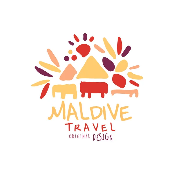 Travel to Maldive logo design for travel agency — Stock Vector