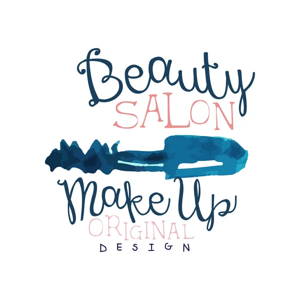 Logo de salon de beauté, design de logo original, étiquette pour studio de beauté, boutique de cosmétiques, centre spa aquarelle vecteur Illustration — Image vectorielle