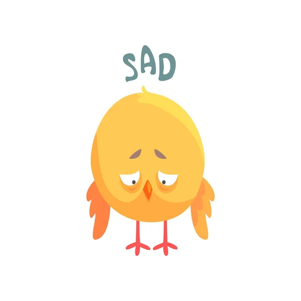Funny sad cartoon comic chicken vector Illustration — Stock Vector
