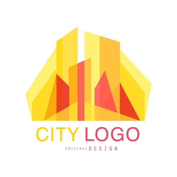 Diseño original del logotipo de la ciudad, vector abstracto del concepto del edificio de la ciudad Ilustración — Archivo Imágenes Vectoriales