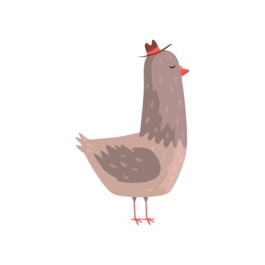 Akıllı güvercin karakter hipster şapkalı