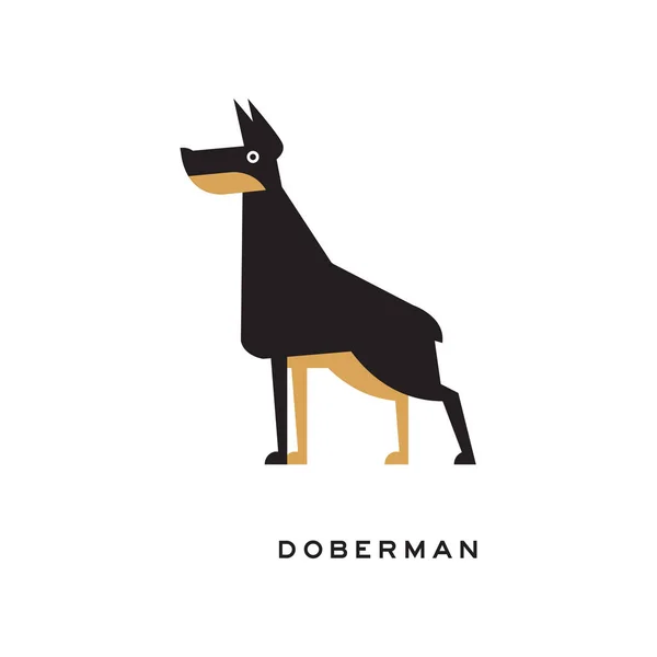 Dibujos animados vector doberman de pie en pose — Archivo Imágenes Vectoriales