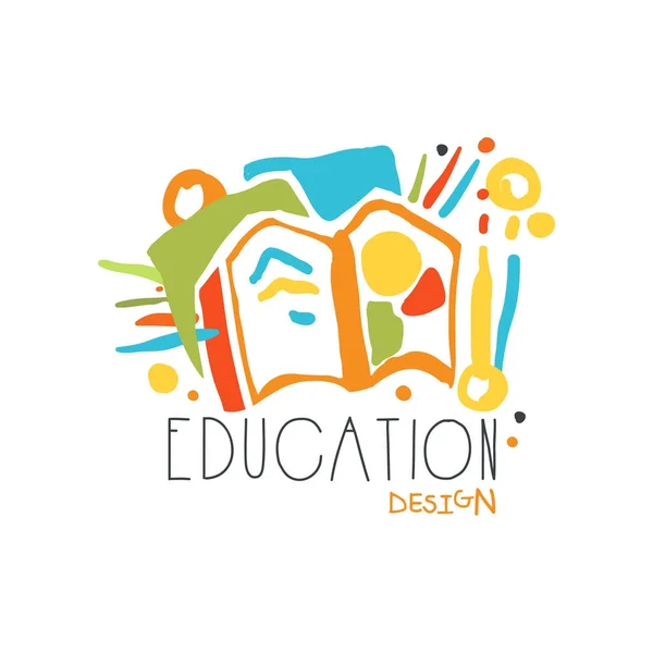 Onderwijs label design concept met educatieve voorziening — Stockvector