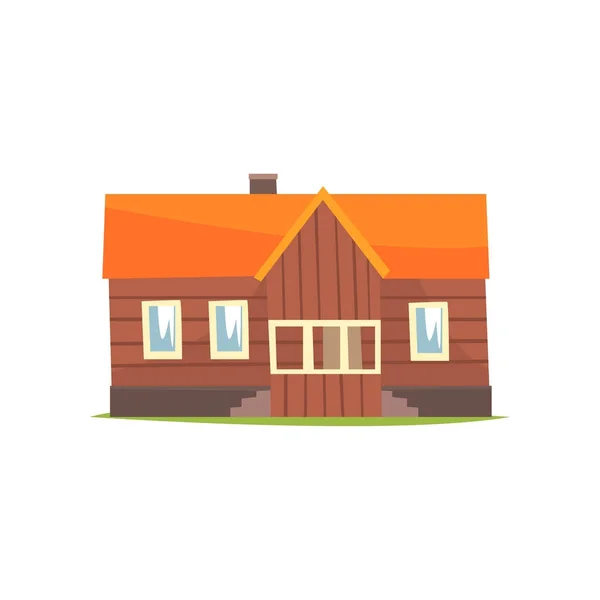 Casa de campo, casa rural vector de dibujos animados Ilustración — Vector de stock