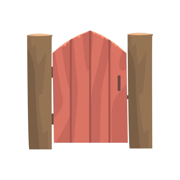 Dřevěné venkovské branka kreslené vektorové ilustrace — Stockový vektor